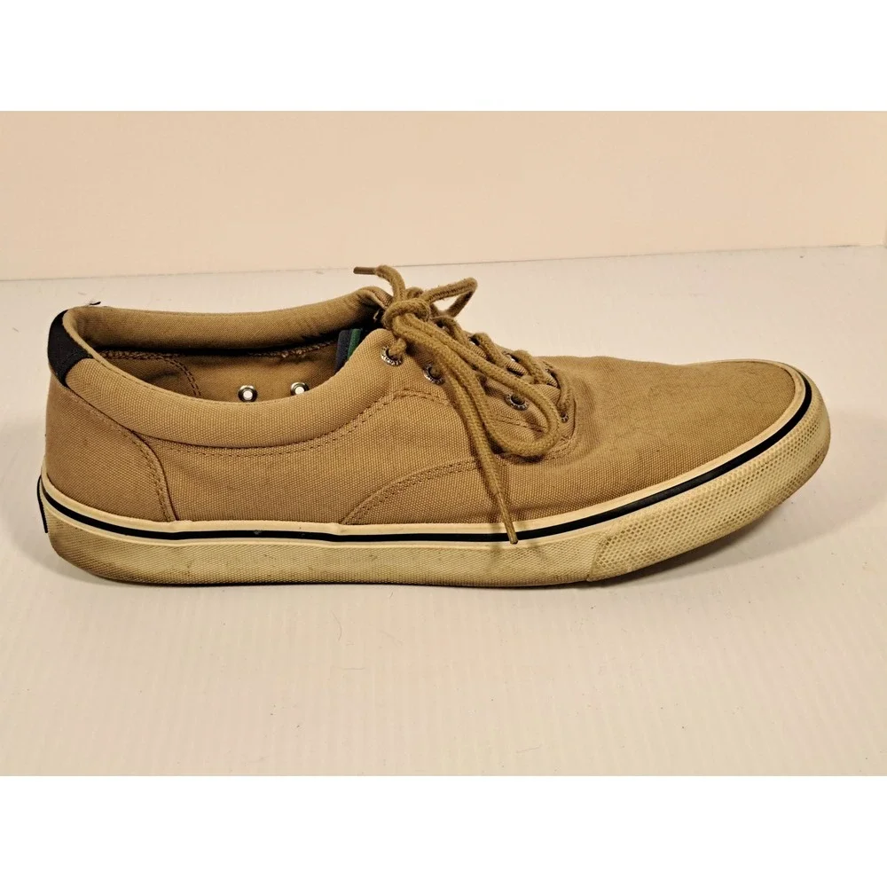 Sperry Top-Sider Striper II CVO Tan Canvas Sneakers Mens 13 STS21430 Khaki Shoe